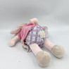 Doudou poupée fille rose prune robe fleurs Nina Kenza NOUKIE'S