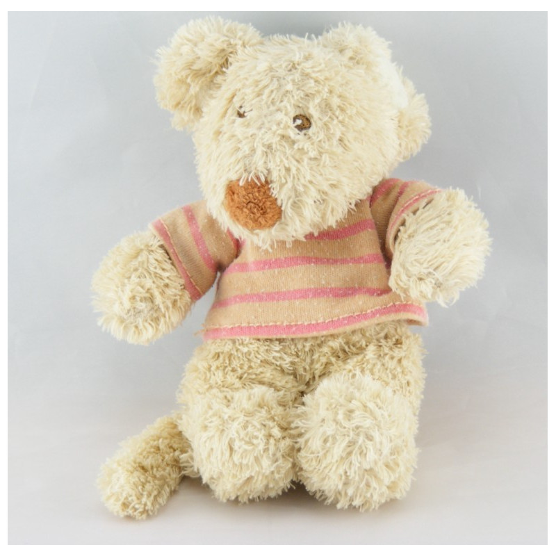 Doudou  souris beige maillot orange rouge TEX BABY