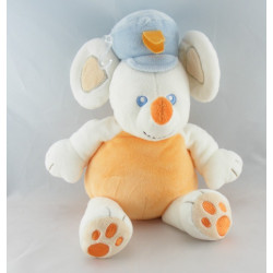 Doudou souris jaune orange bleu HAPPY MOUSE KIMBALOO