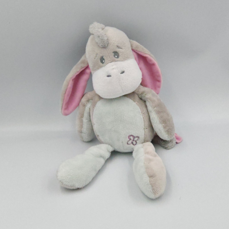 Doudou Bourriquet gris rose DISNEY NICOTOY