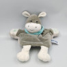 Doudou marionnette ane gris bleu blanc Ferme BABY NAT
