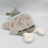 Doudou marionnette ane gris bleu blanc Ferme BABY NAT