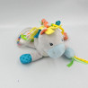 Doudou poney cheval gris bleu orange étoiles hochets TEX