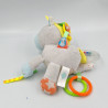 Doudou poney cheval gris bleu orange étoiles hochets TEX