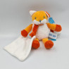 Doudou renard orange blanc avec mouchoir Roméo Baby nat