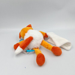 Doudou renard orange blanc avec mouchoir Roméo Baby nat