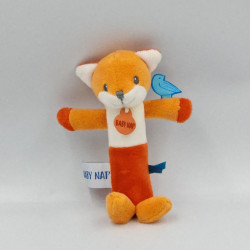 Doudou baton pouet renard orange blanc Roméo Baby nat