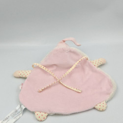Doudou plat poupée lutin rose blanc coeur COROLLE