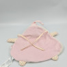 Doudou plat poupée lutin rose blanc coeur COROLLE