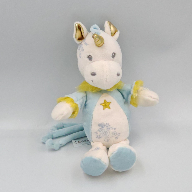 Doudou licorne bleu blanc étoiles SIMBA TOYS NICOTOY