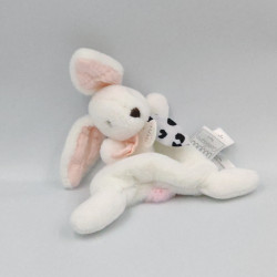 Doudou et Compagnie plat lapin blanc rose Happy Blush