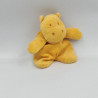 Petit Doudou hippopotame orange marron éponge