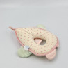 Ancien Doudou hochet lutin poupée rose bleu pois COROLLE