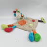 Doudou plat girafe vache gris pois écharpe rayé SIMBA TOYS KIABI