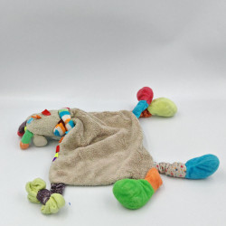 Doudou plat girafe vache gris pois écharpe rayé SIMBA TOYS KIABI