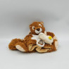 Doudou plat marionnette castor écureuil marron pingouin HISTOIRE D'OURS