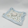 Doudou plat singe bleu blanc feuilles SERGENT MAJOR