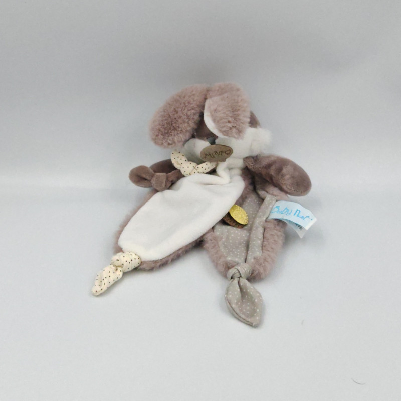 Doudou plat lapin marron glacé Papuche BABY NAT