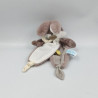 Doudou plat lapin marron glacé Papuche BABY NAT