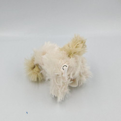 Mini Peluche doudou chien blanc beige J-LINE OSCAR