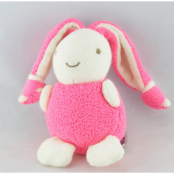 Doudou lapin violet mauve hochet AJENA