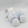 Doudou lapin blanc rayé bleu gilet TARTINE ET CHOCOLAT