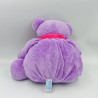 Doudou ours violet papillon brodé écharpe rose NOUNOURS