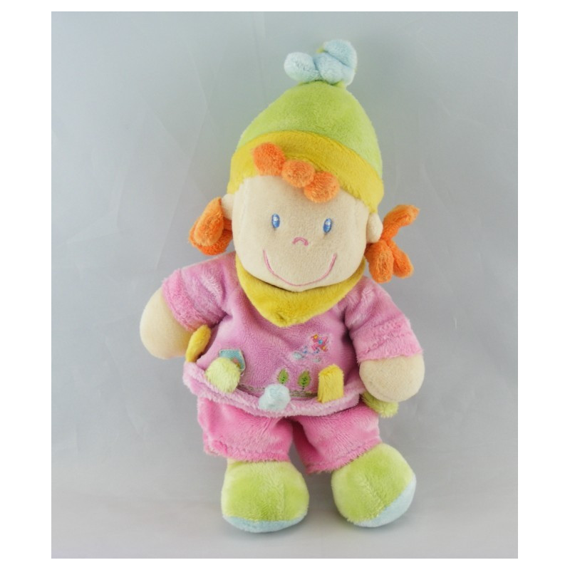 Doudou poupée lutin fille rose avion arbres NICOTOY