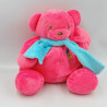 Doudou ours rose abeille brodée NOUNOURS