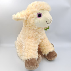 Grand Doudou peluche mouton blanc écru marron KREATIVA NELLO L'AGNELLO