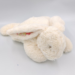 Doudou lapin blanc rose fleurs JACADI