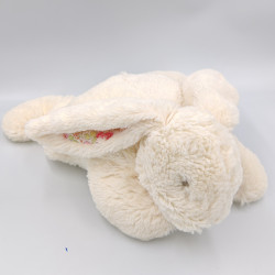 Doudou lapin blanc rose fleurs JACADI
