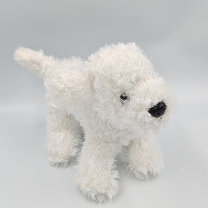 Doudou peluche chien blanc