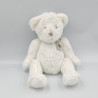 Doudou ours blanc noeud gris vichy JACADI