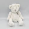 Doudou ours blanc noeud gris vichy JACADI