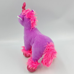 Doudou peluche licorne violet rose