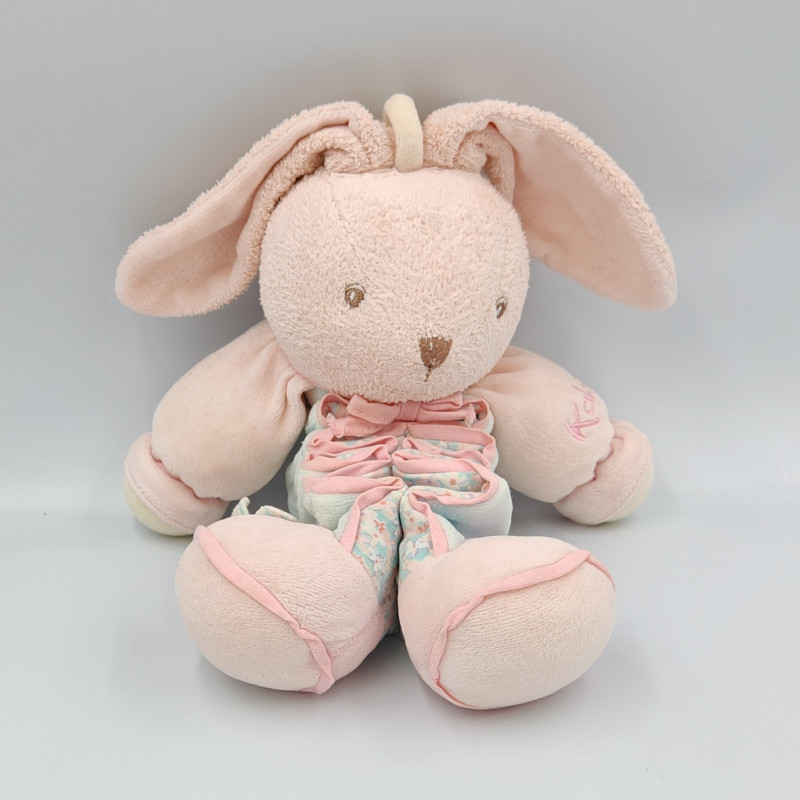 Doudou musical accordéon Lapin rose bleu fleurs Liliblue KALOO