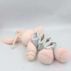 Doudou musical accordéon Lapin rose bleu fleurs Liliblue KALOO