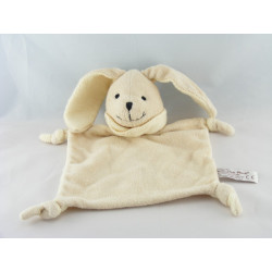 Doudou plat lapin blanc satin bleu ANNA CLUB PLUSH