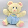 Peluche Puffalump ours jaune bleu rose en toile Fluffy BIKIN
