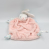 Doudou plat lapin plume blanc rose KALOO