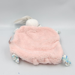 Doudou plat lapin plume blanc rose KALOO