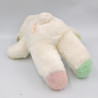 Ancienne Peluche ours blanc vert jaune rose TIENO