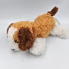 Peluche chien blanc beige marron