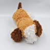 Peluche chien blanc beige marron