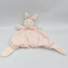 Doudou plat lapin rose blanc NOUNOURS