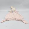 Doudou plat lapin rose blanc NOUNOURS