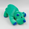 Doudou rhinocéros vert bleu