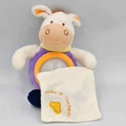 Doudou et compagnie veilleuse ane jaune mauve orange Justin mouchoir