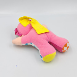 Doudou poupée clown rose blanc jaune pois PLAYSKOOL